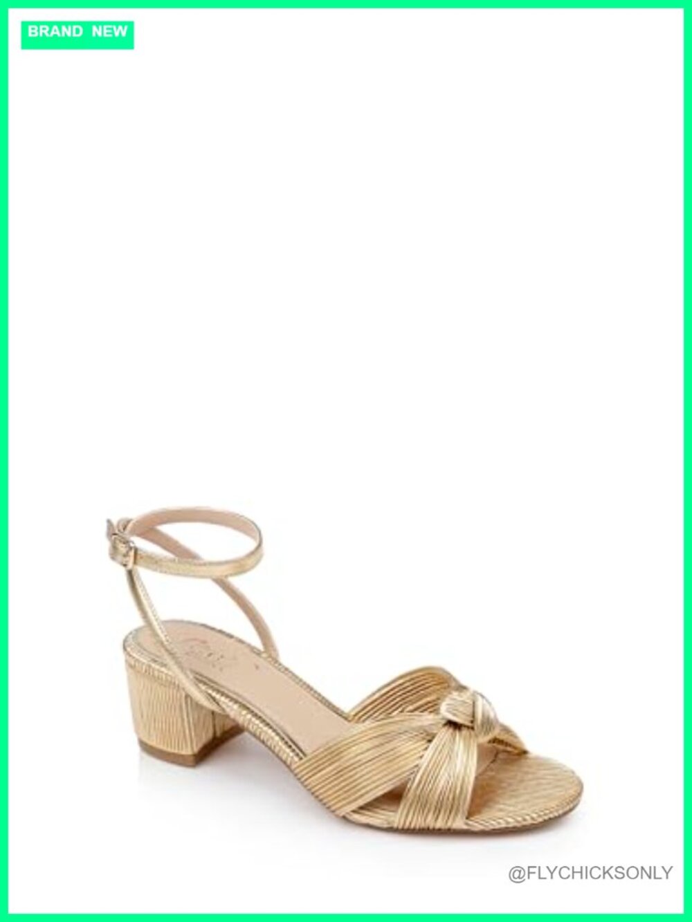 Pleated Peep Toe Ankle Strap Block Heel Sandal